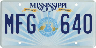 MS license plate MFG640