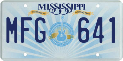 MS license plate MFG641