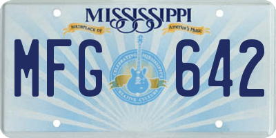 MS license plate MFG642