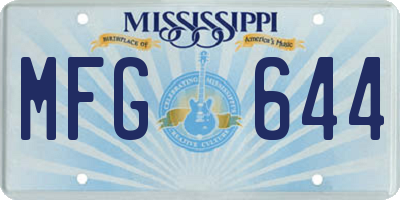 MS license plate MFG644