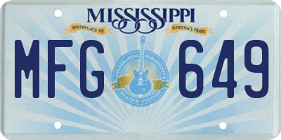 MS license plate MFG649