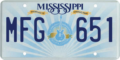 MS license plate MFG651