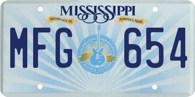 MS license plate MFG654