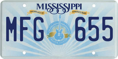 MS license plate MFG655