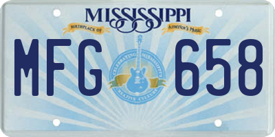 MS license plate MFG658