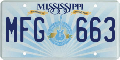 MS license plate MFG663