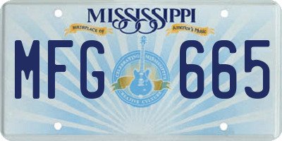 MS license plate MFG665