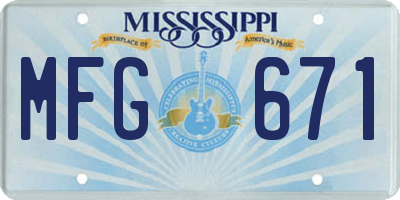 MS license plate MFG671