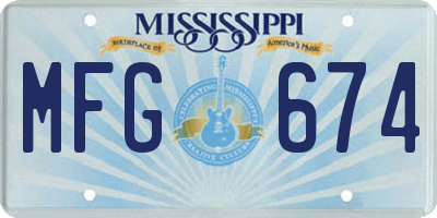 MS license plate MFG674