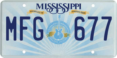 MS license plate MFG677