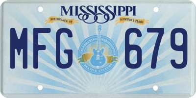 MS license plate MFG679