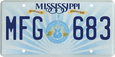 MS license plate MFG683