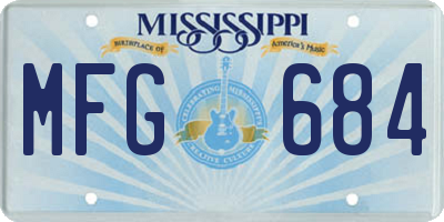 MS license plate MFG684