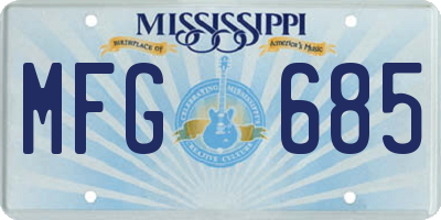 MS license plate MFG685