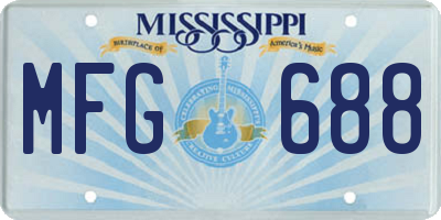 MS license plate MFG688