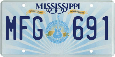 MS license plate MFG691