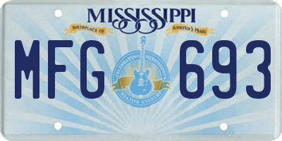 MS license plate MFG693