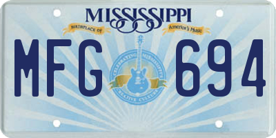 MS license plate MFG694