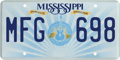 MS license plate MFG698
