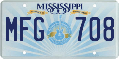 MS license plate MFG708