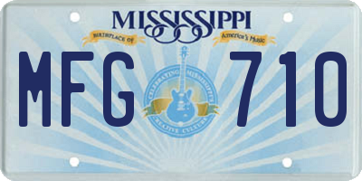 MS license plate MFG710