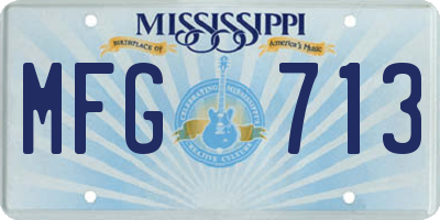 MS license plate MFG713