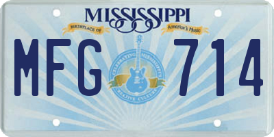 MS license plate MFG714