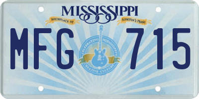 MS license plate MFG715