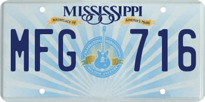 MS license plate MFG716