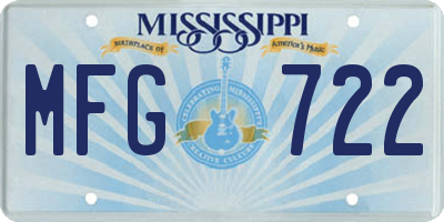 MS license plate MFG722