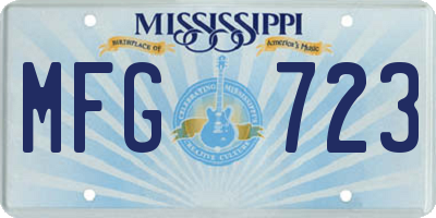 MS license plate MFG723