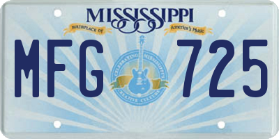 MS license plate MFG725