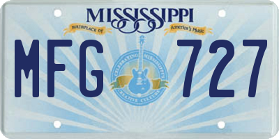MS license plate MFG727