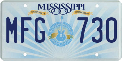 MS license plate MFG730