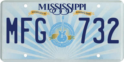 MS license plate MFG732