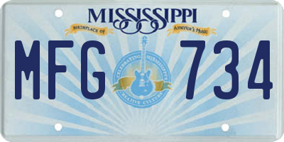 MS license plate MFG734