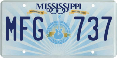 MS license plate MFG737