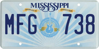 MS license plate MFG738