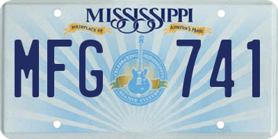 MS license plate MFG741