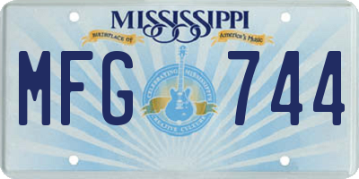 MS license plate MFG744