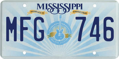 MS license plate MFG746