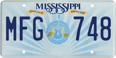 MS license plate MFG748