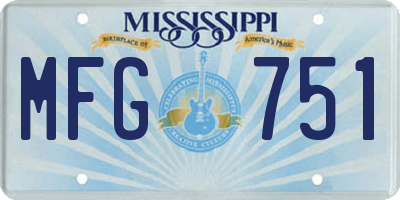 MS license plate MFG751