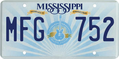MS license plate MFG752