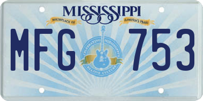 MS license plate MFG753