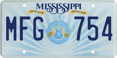 MS license plate MFG754