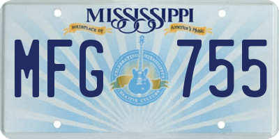MS license plate MFG755