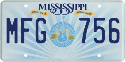 MS license plate MFG756