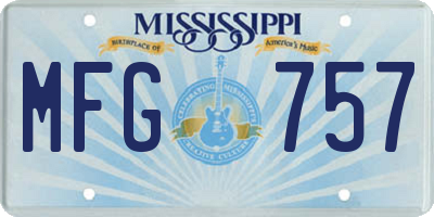 MS license plate MFG757