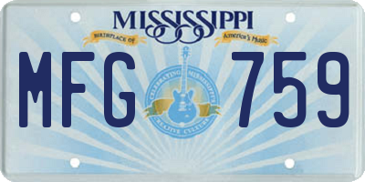 MS license plate MFG759